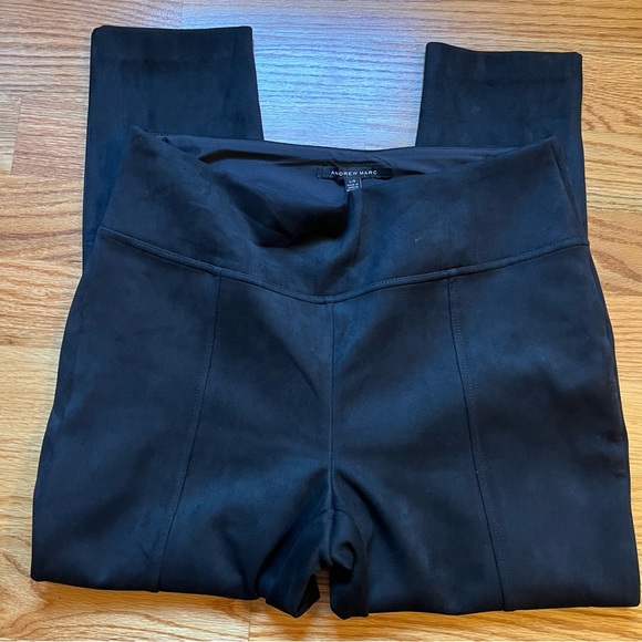 Andrew Marc Microsuede Black pull-on pants size large - Picture 2 of 7
